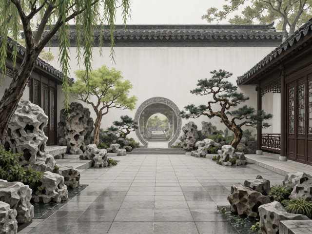 江南园林风融入宋式简约,打造现代极简美学空间