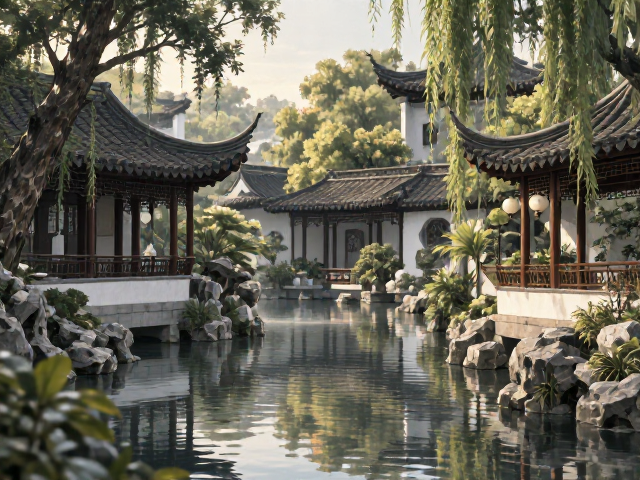 江南园林风现代简约卡通图案设计灵感