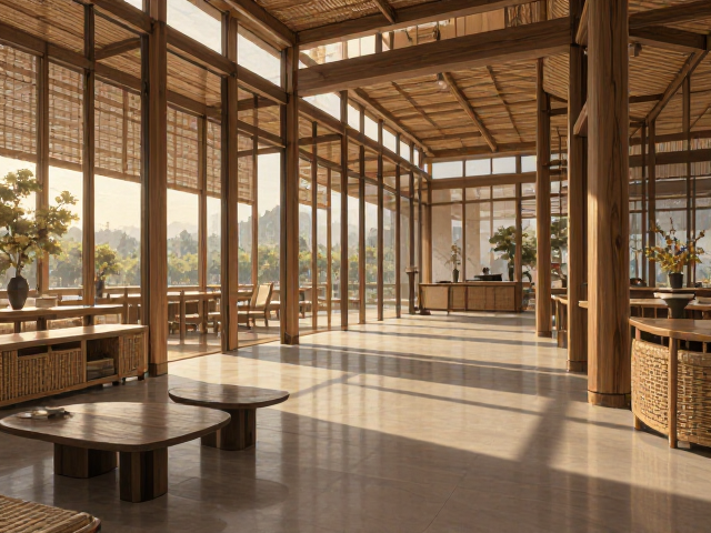 2024流行趋势，现代简约空间中藤编、实木与玻璃的混搭美学