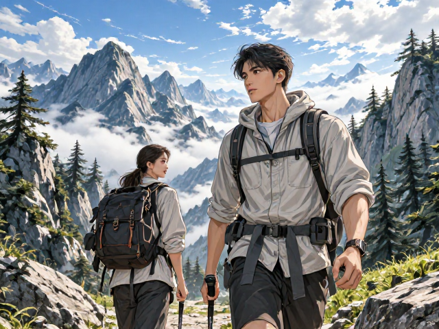 青壮年男女高山徒步,抓住最佳天气窗口,解锁绝美山野秘境