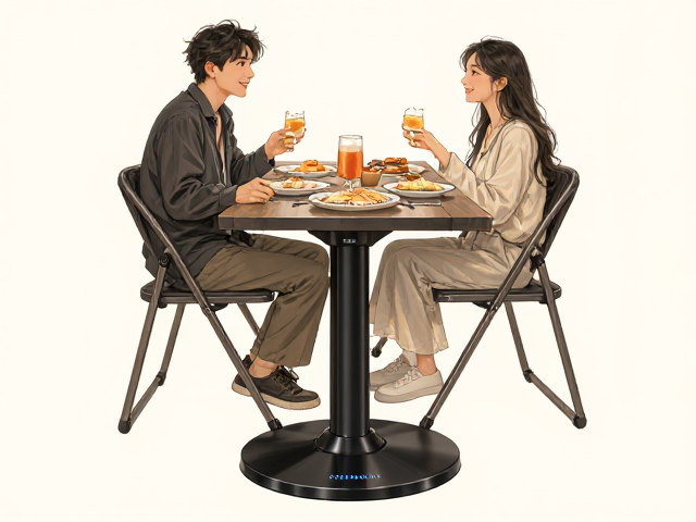 可折叠餐椅配360度旋转底座，智能化功能让用餐更便捷