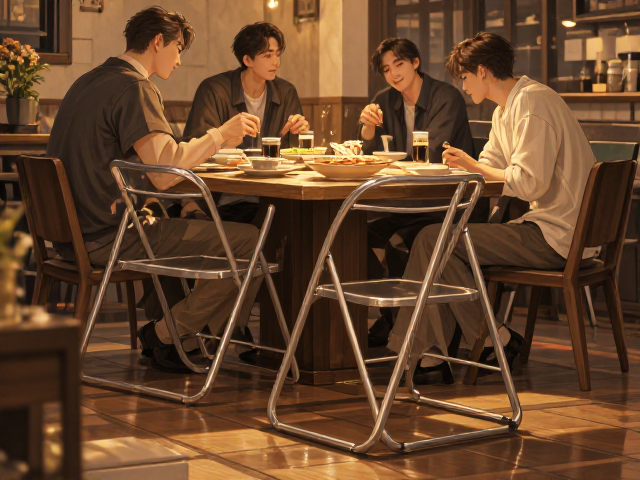 铝合金可折叠餐椅推荐，颈部承托调节设计，居家聚餐更舒适