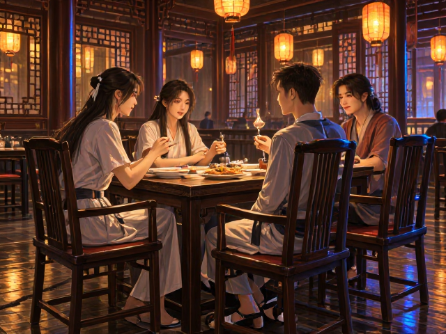文化中心家用餐厅餐椅，RGB灯光联动打造沉浸式用餐体验