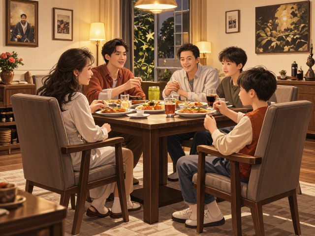 家用餐厅餐椅搭配亲子互动区，打造沉浸式观影客厅