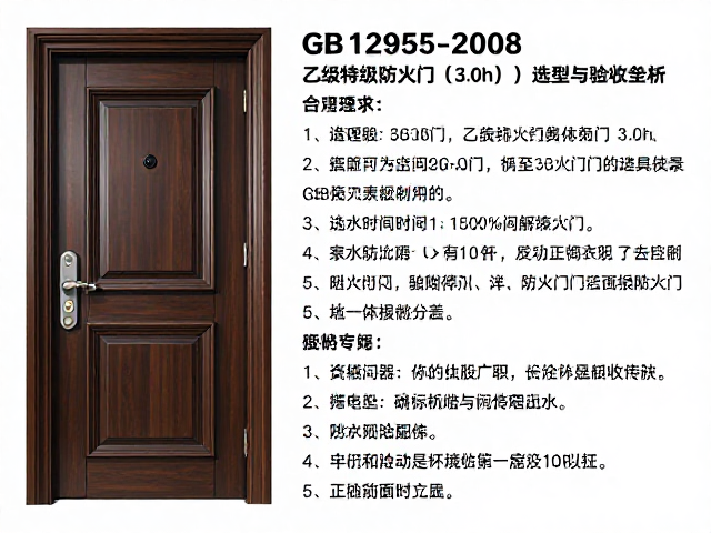 GB 12955-2008标准,乙级特级防火门(3.0h,)选型与验收全解析