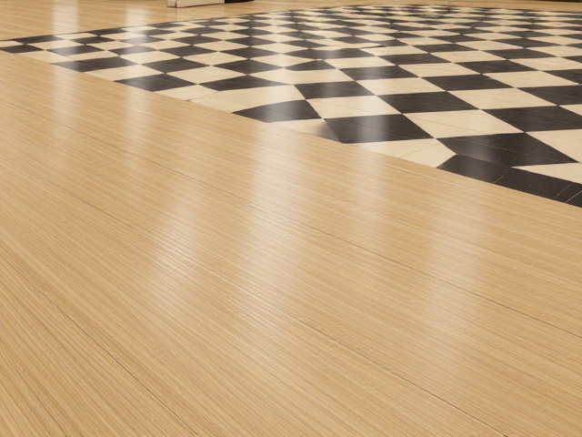 浅色系实木地板虎斑纹搭配,打造高级感棋盘格空间