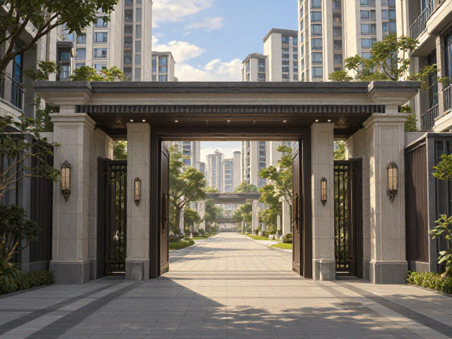 高层住宅公共区域改造,走廊通道与宽敞景观大门设计灵感