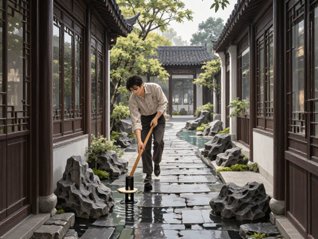 庭院枯山水走廊设计,日常维护与进出动线优化指南
