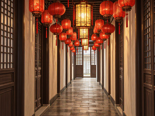 新中式走廊节日装饰挂载灵感，打造雅致家居氛围
