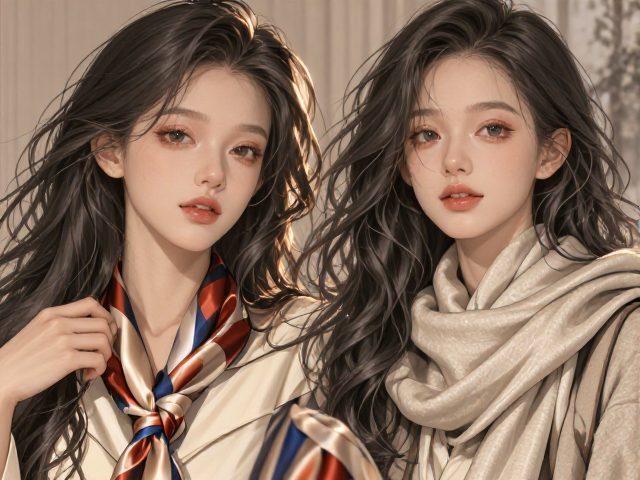 真丝方巾的光泽与流动性