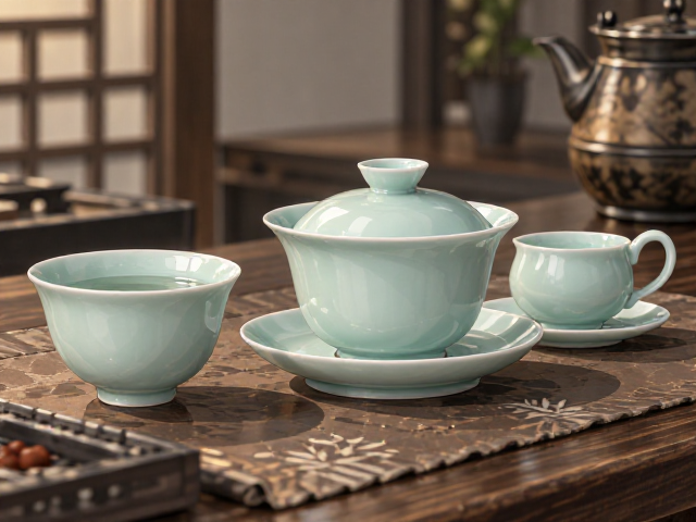 影青茶具与茶席环境的色彩与材质搭配