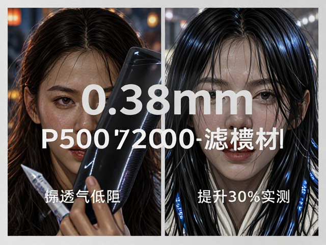 0.38mm黑色P500/P200滤材推荐,高透气低阻,净化效率提升30%实测
