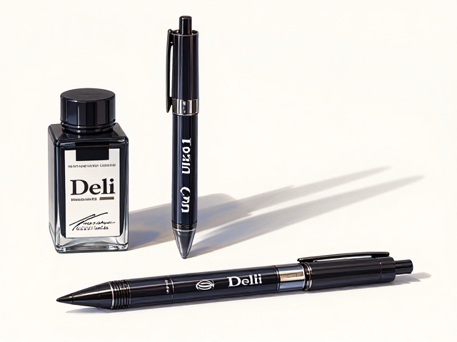 得力Deli 0.7mm笔,直立或水平放置防漏墨指南