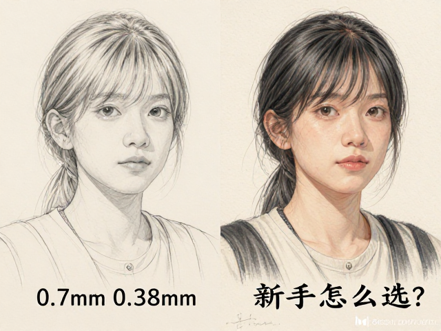 0.7mm与0.38mm铅笔绘画草稿对比，新手怎么选？