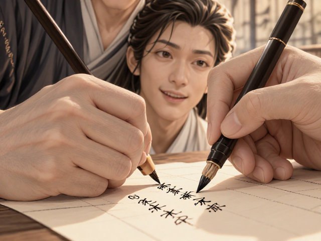 0.8mm细字毛笔改良版，传统笔尖新体验，书写流畅不洇墨