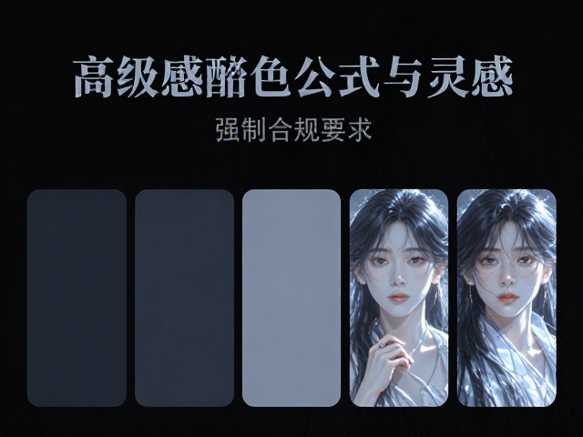 黑色,冷色系多色搭配指南,高级感配色公式与灵感