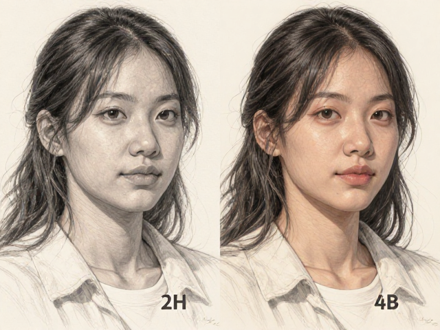 2H与2B-4B铅笔素描绘画创作指南，平衡光影与细节的最佳实践