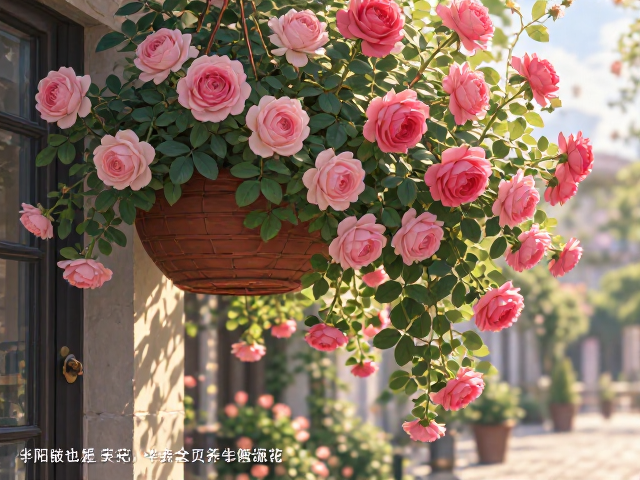 月季悬挂花篮怎么养？半日照也能爆花，附养护技巧
