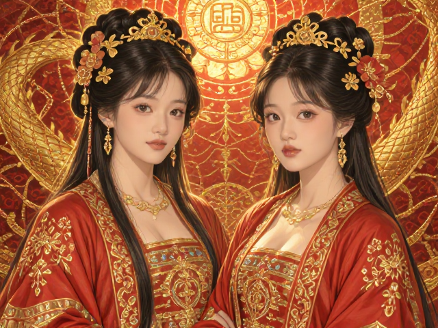 盛金绣非遗装饰画，红金搭配显贵气，成品挂画提升家居格调