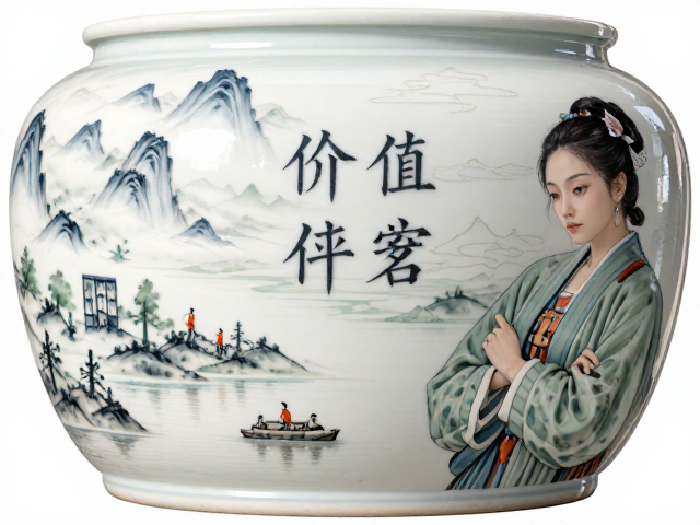 仿古白瓷构件鉴赏，山水人物款识细节解析与价值评估
