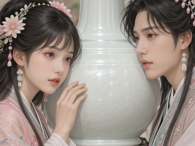 仿古白瓷构件釉下彩赏析，素瓷清雅之美，古韵新风引流量