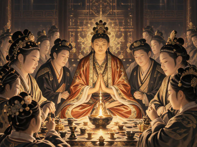 堆绫绣工艺文化，常见于宗教艺术与寺院供奉陈设的民间装饰瑰宝