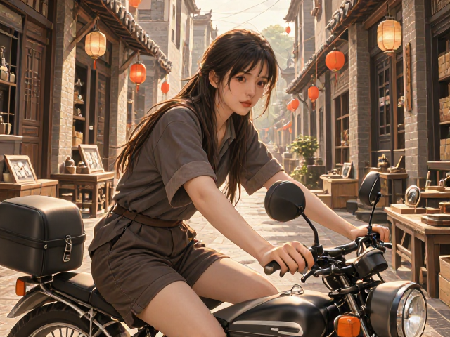 女生平缓骑行探秘,驾驶旅行探险车体验当地手工艺之旅