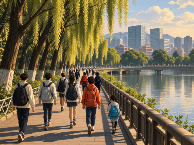 青少年学生环湖轻徒步路线推荐，亲子景区安全打卡指南