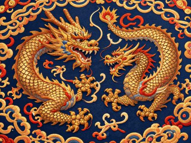 非遗刺绣传习所龙凤纹样垫绣装饰画成品，传承匠心美学