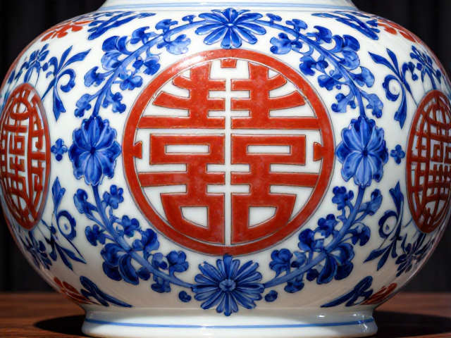 仿古白瓷构件福寿纹釉上彩赏析，传统工艺之美与收藏价值