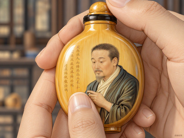 黄杨木浅黄鼻烟壶,天然原色外画抛光显色,匠心收藏级文玩