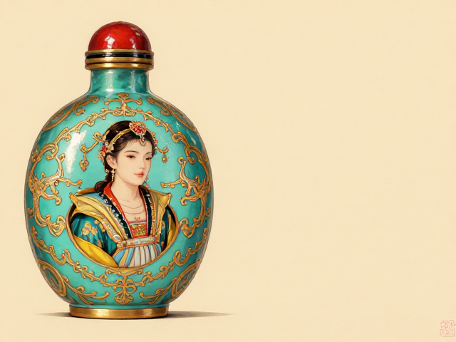 珐琅彩鼻烟壶,松石绿清贵描金艳丽,鉴赏与价值解析