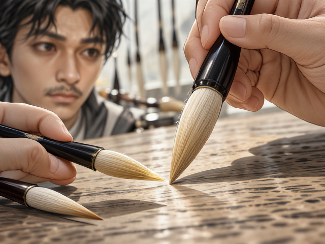 羊毫镶嵌笔锋颖分明，揭秘顶级毛笔工艺与选购指南