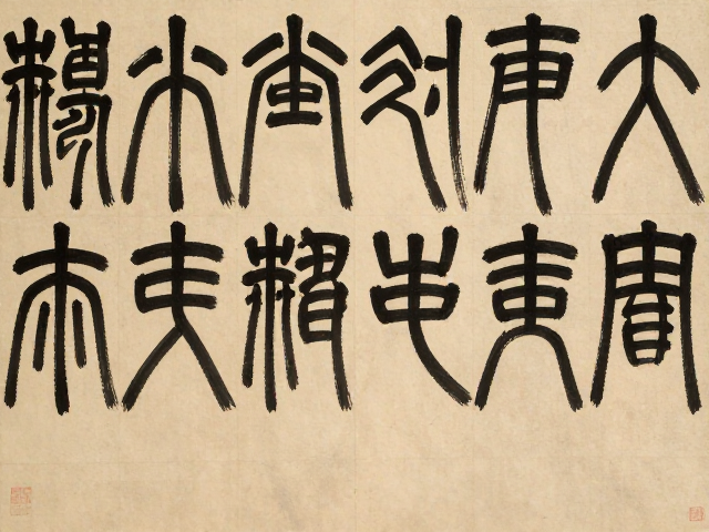 吴笔篆书久用散锋,老笔新用,写出金石气与流动感
