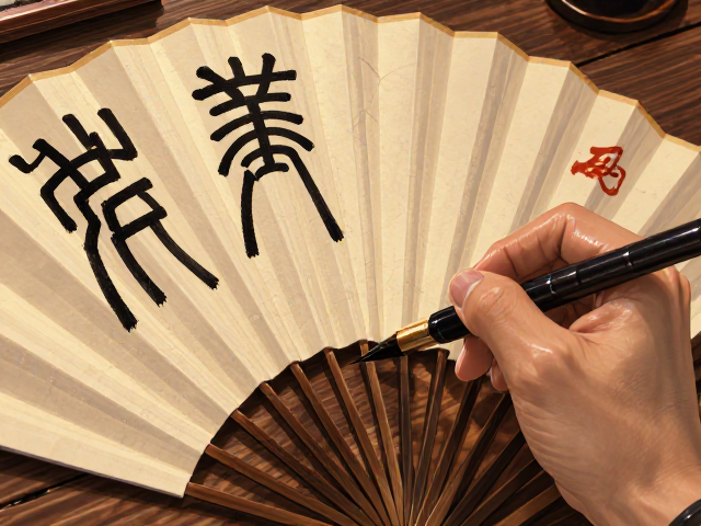 篆书扇面题字,硬毫笔法详解与创作技巧