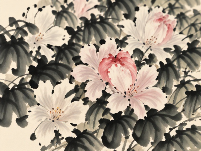 花鸟画技法，墨分五色与散点透视的艺术魅力