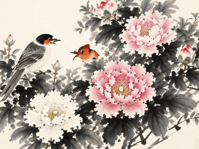 徐悲鸿花鸟画赏析，墨分五色的极致运用与艺术魅力