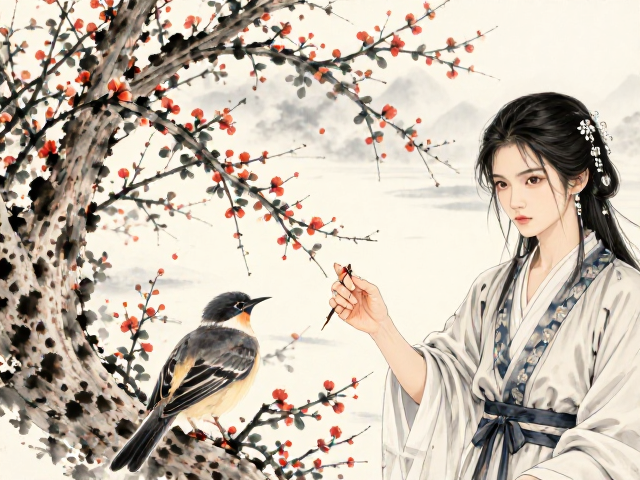 花鸟山水笔断意连，国画技法解析与审美意境深度解读