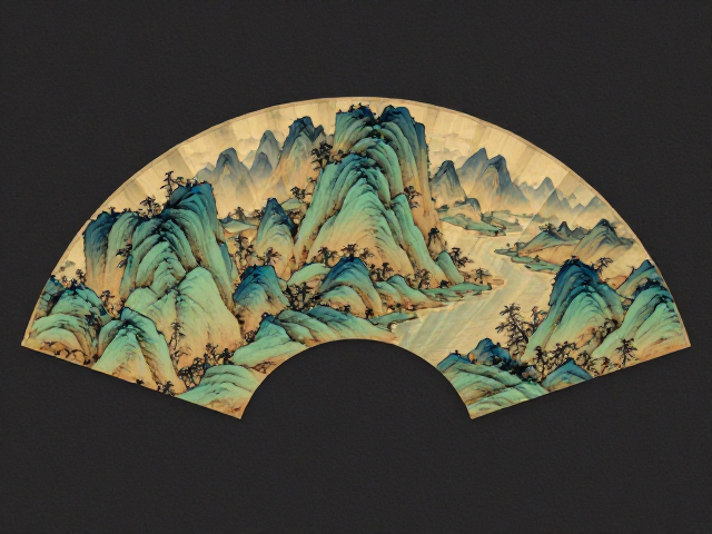 青绿山水花鸟扇面，传统国画艺术收藏与审美鉴赏指南