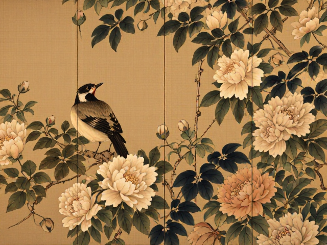 花鸟屏条留白美学，传统国画构图技巧与意境营造指南