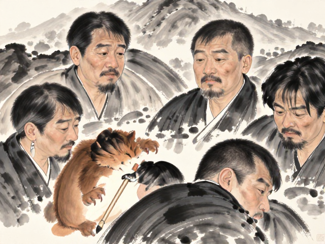 黄宾虹花鸟画中的湖笔妙用，揭秘笔墨韵味与收藏价值