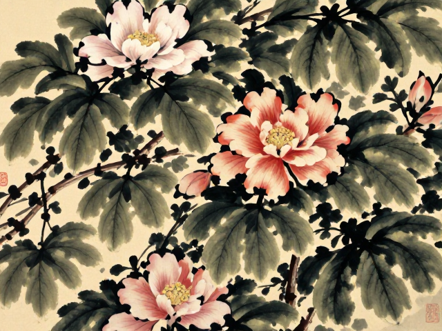 花鸟画技法,徽墨随类赋彩的墨色与色彩融合之道