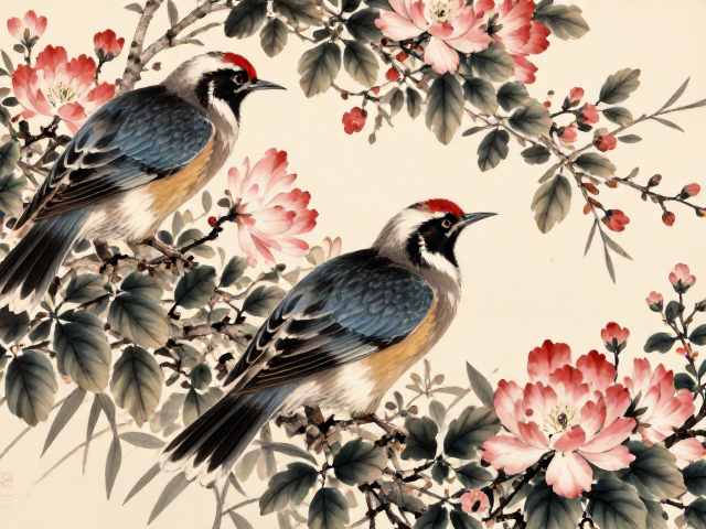 花鸟画疏密有致构图技巧,调色盘配色实战指南