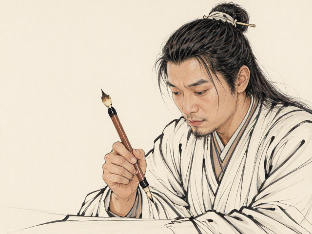张大文中锋勾线笔,国画线条技法详解与选购指南