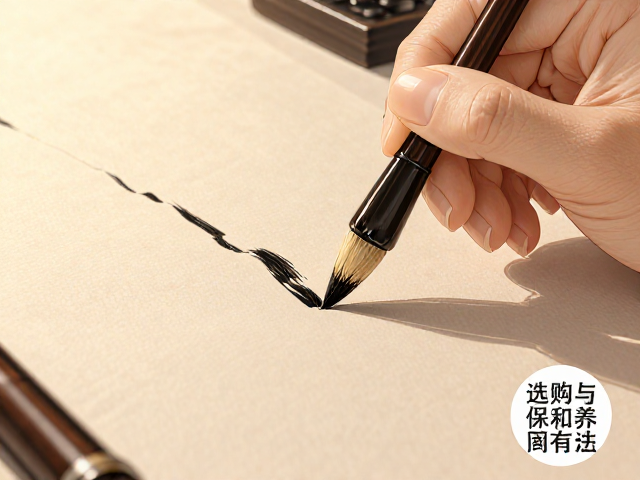 湖南衡阳湘笔写隶书,宜用羊毫兼毫勾线笔,附选购与保养指南