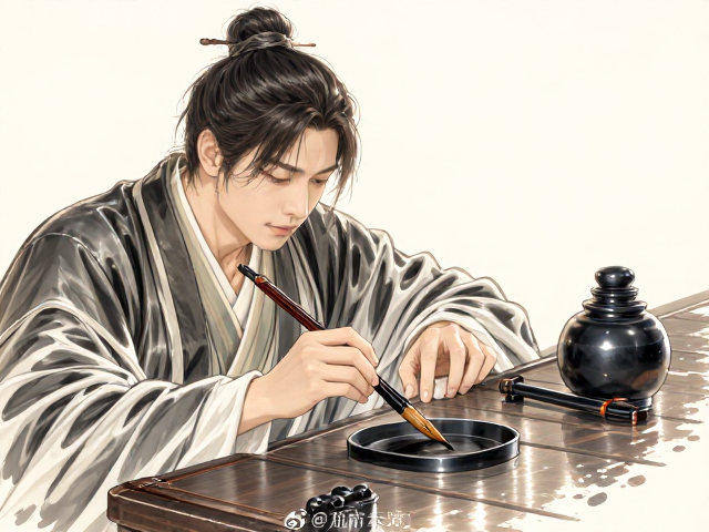 王一品湖笔与曹素功墨,章法严谨下的文房美学