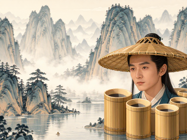 竹笔帽山水意境，便于收纳的文房雅物