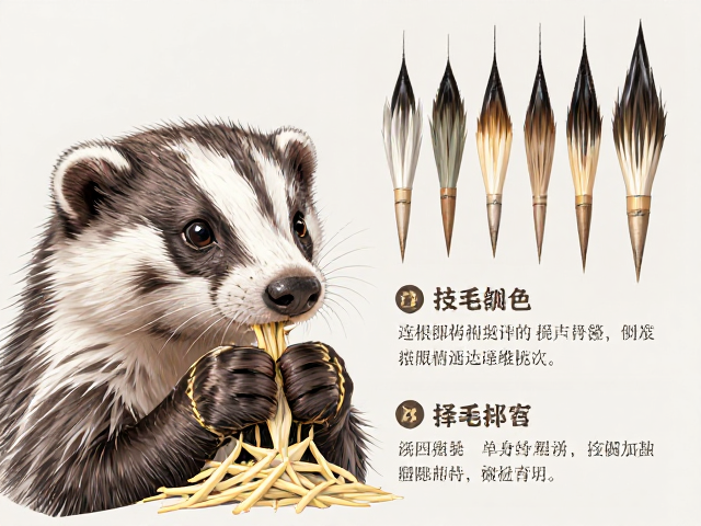 獾毛笔选毫指南，连根套尖工艺解析与择毫技巧
