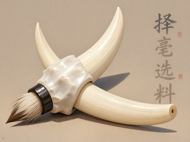 择毫选料，象牙牛角与宣笔的匠心对比，揭秘顶级毛笔选材之道