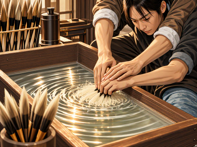山东毛笔制作，择毫与浸泡脱脂工艺详解